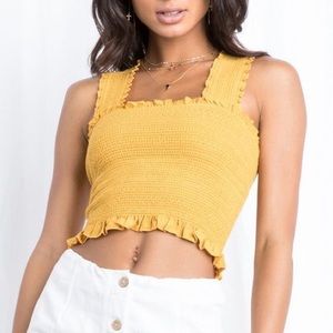 LA Hearts Mustard Crop Top